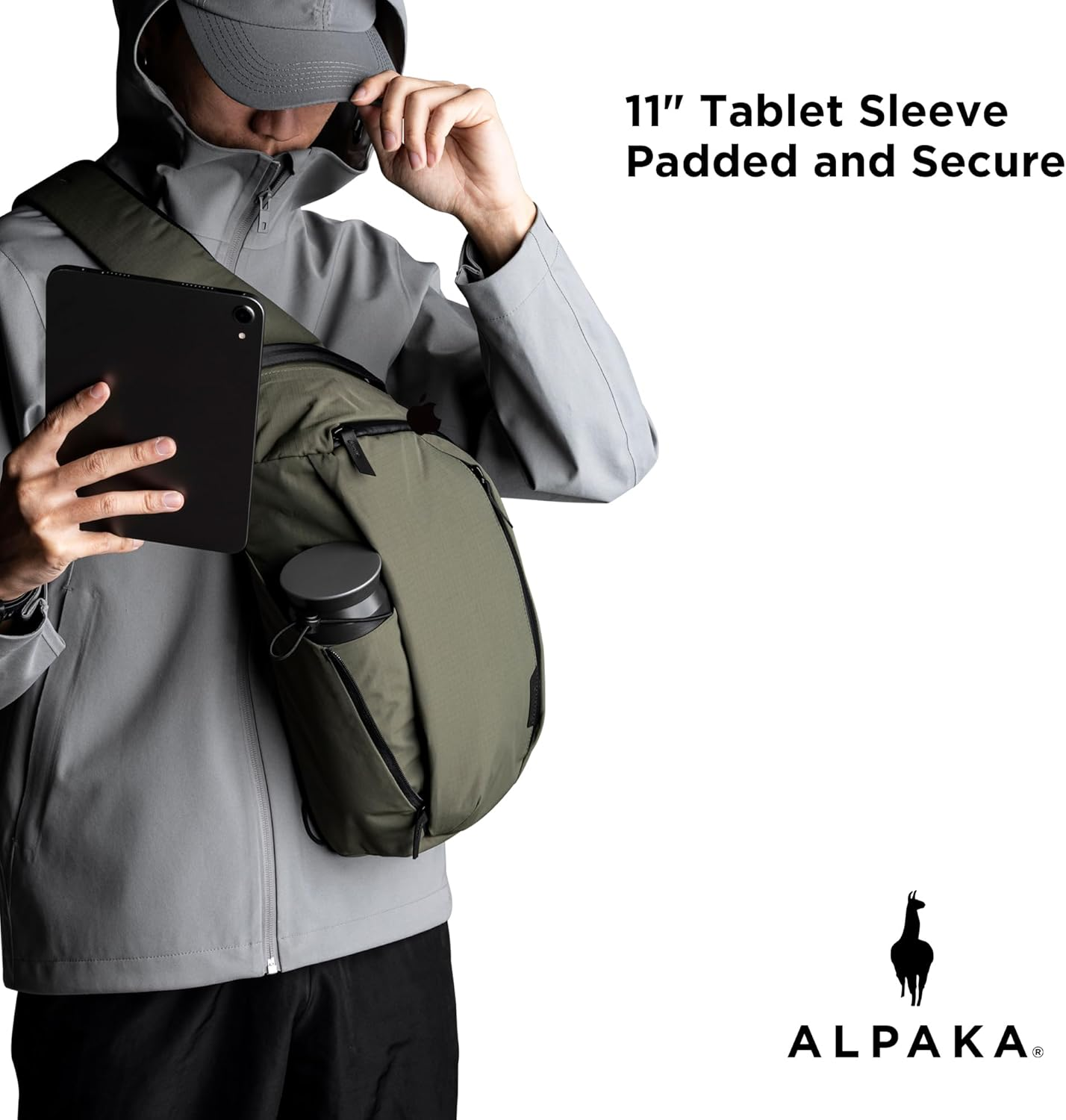 ALPAKA Metro Crossbody Left Shoulder 7.5L - Crossbody Bag Men,Sling Backpack - Fits 11" Tablet - Single Shoulder with YKK - Black image number 5