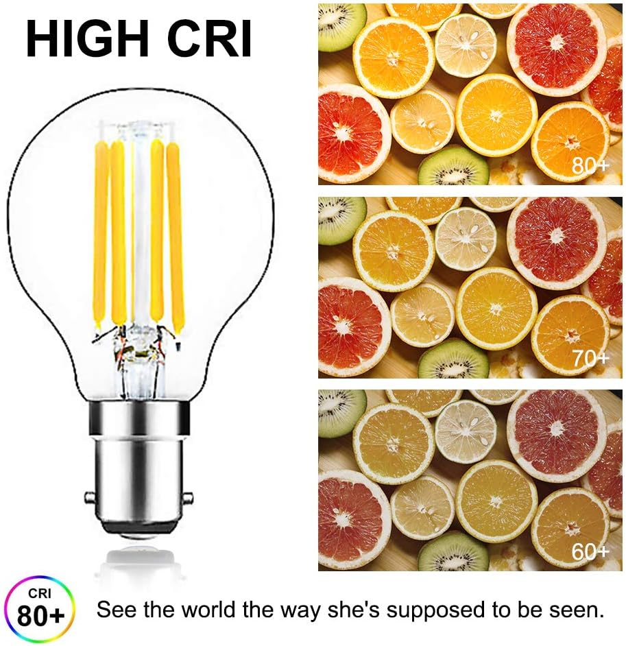 Bonlux B15 Bayonet Light Bulb 4W Dimmable LED Golf Ball Bulbs Small Bayonet Light Bulb Warm White 2700K, 4W LED Filament Equivalent to 40W Incandescent, AC 200-240V, 4-Pack image number 2