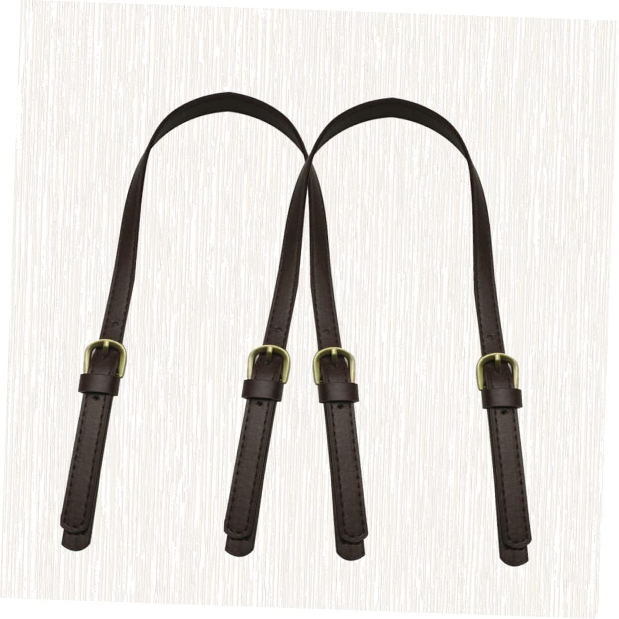 SEWACC 2Pcs Leather Bag Strap Handbag Belt Dual Buckles Adjustable Crossbody Shoulder Strap for Women Tote Bag image number 6