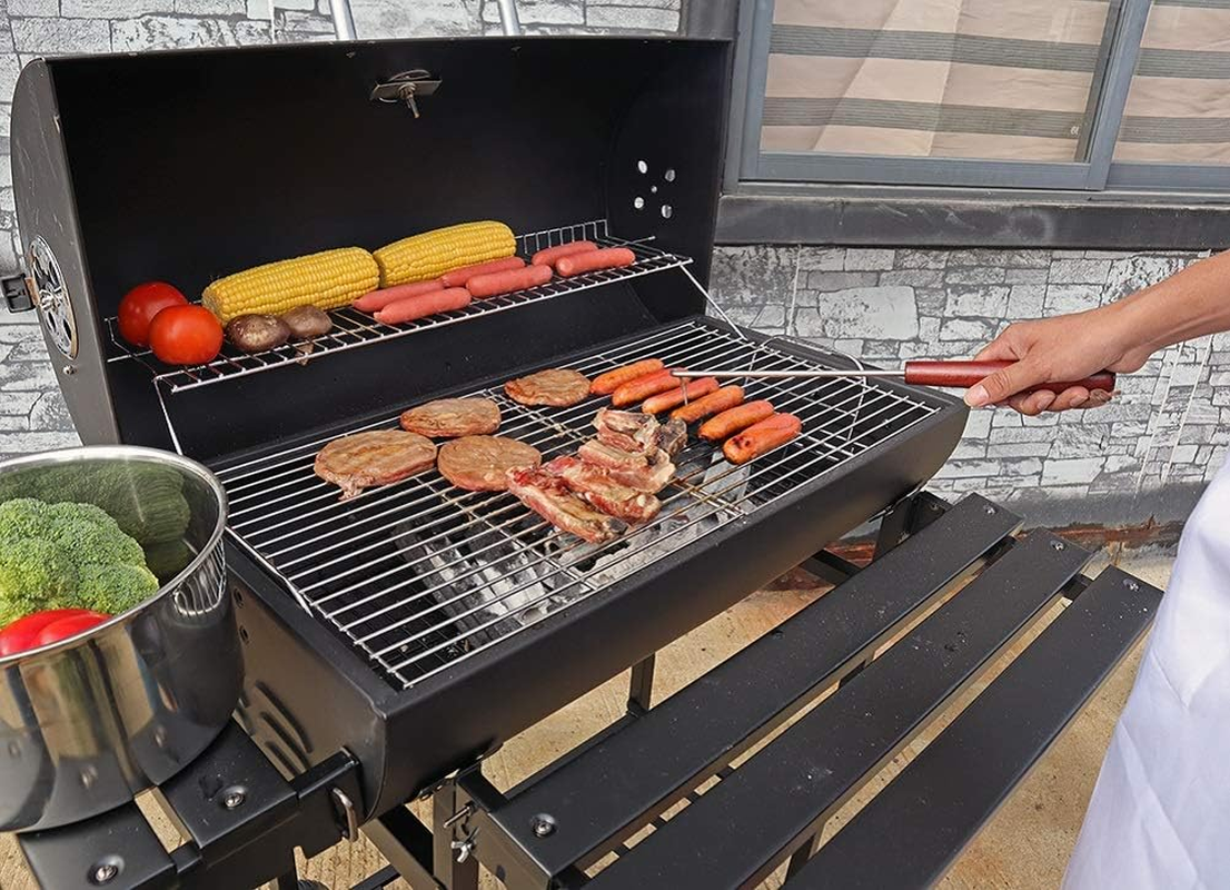 PEPKICN 15 Inches Pigtail Food Flipper - Stainless Steel BBQ Meat Turner Hook with Wooden Handle image number 5