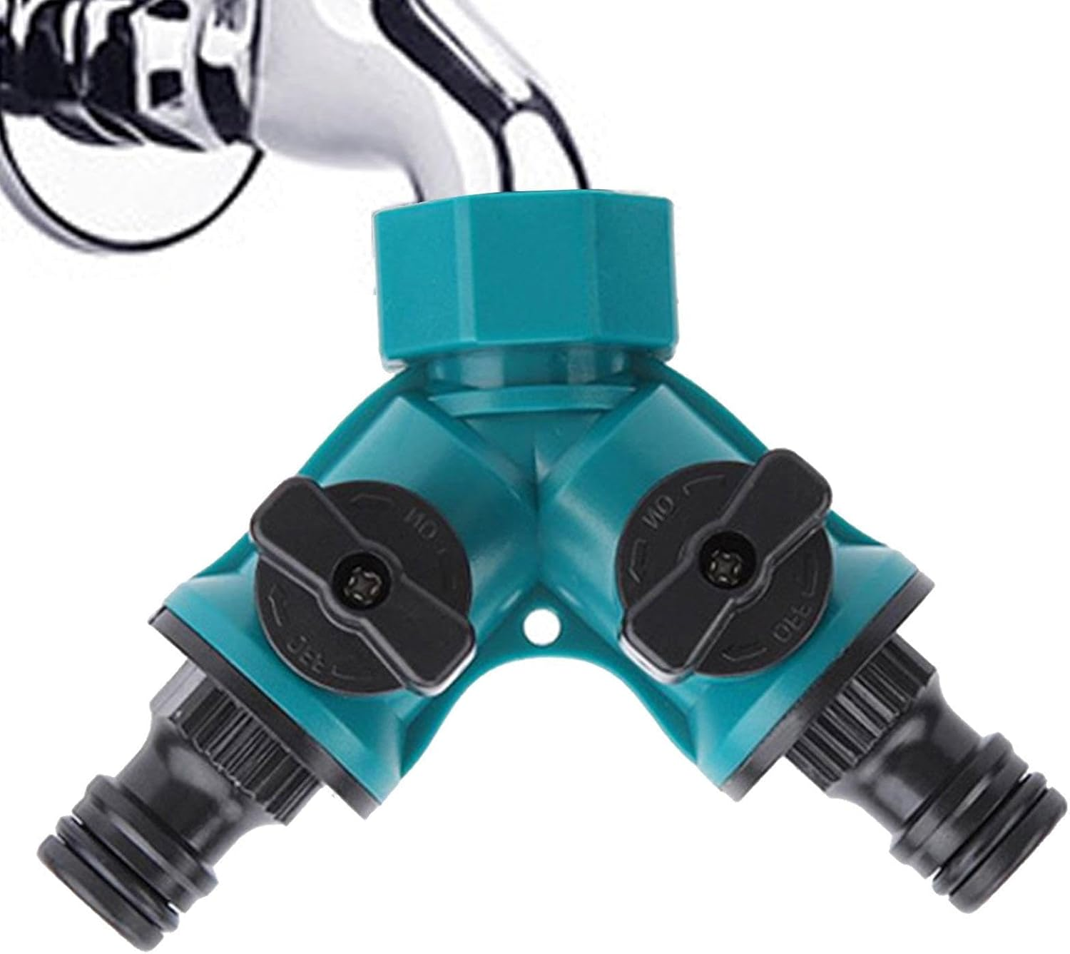 2 Way Garden Water Hose Pipe Connector, Hose Splitter Tap Splitter Connection, Garden Supplies Adapter for Water Pipe Quick End Connector image number 5