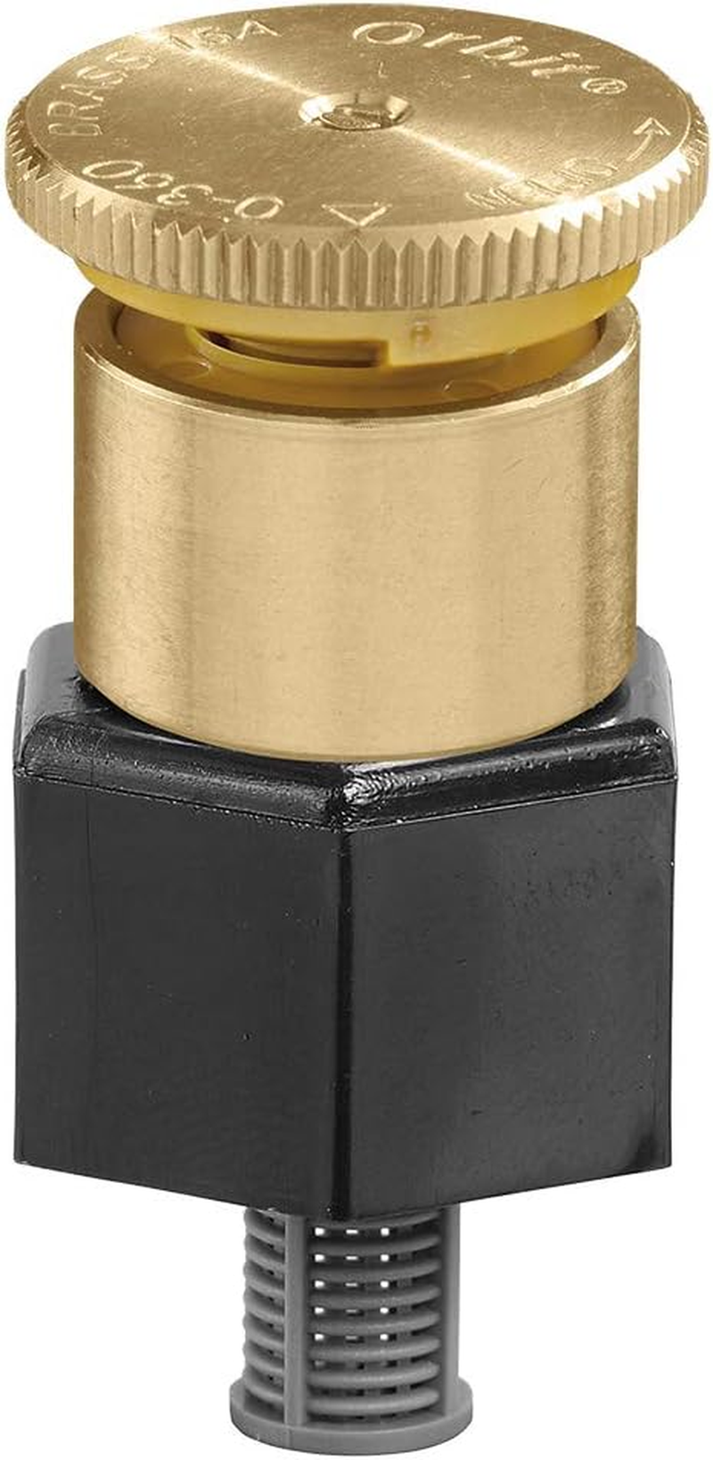 Orbit 54054 Shrub Head Sprinkler Adapter with Brass Adjustable Pattern Spray Nozzle