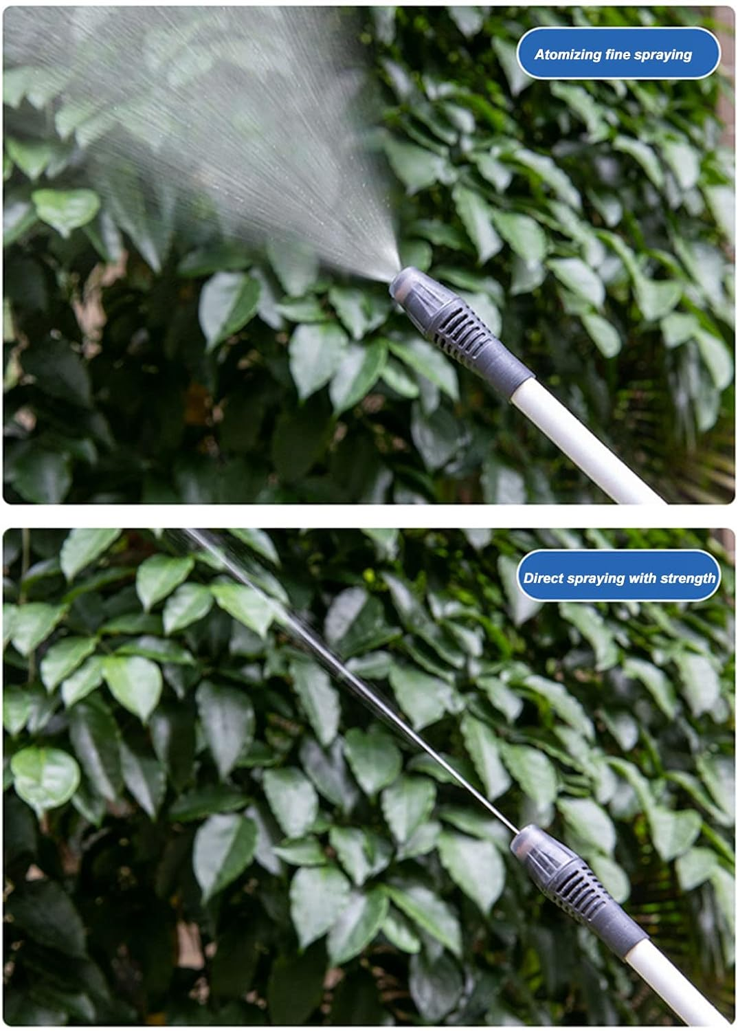 Soobu Battery Powered Electric Garden Sprayer, Multiple Modes Rechargeable, Rotatable Adjustable Nozzle, White Plastic Gun Sprayer for Yard Lawn Weeds Plants image number 3