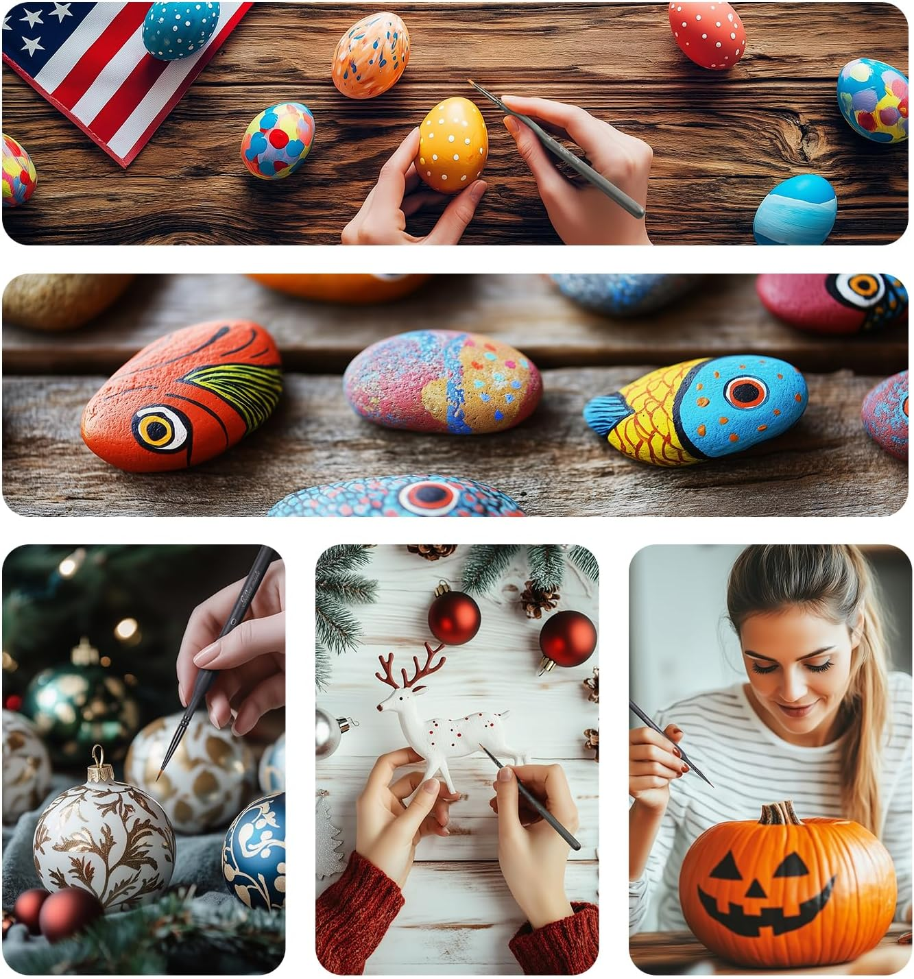 Detailing Paint Brush Set-Golden Maple 13Pcs Miniature Paint Brushes Set for Fine Detail Paint, Acrylic Painting, Watercolor, Oil, Models - 10Pcs-Black image number 3