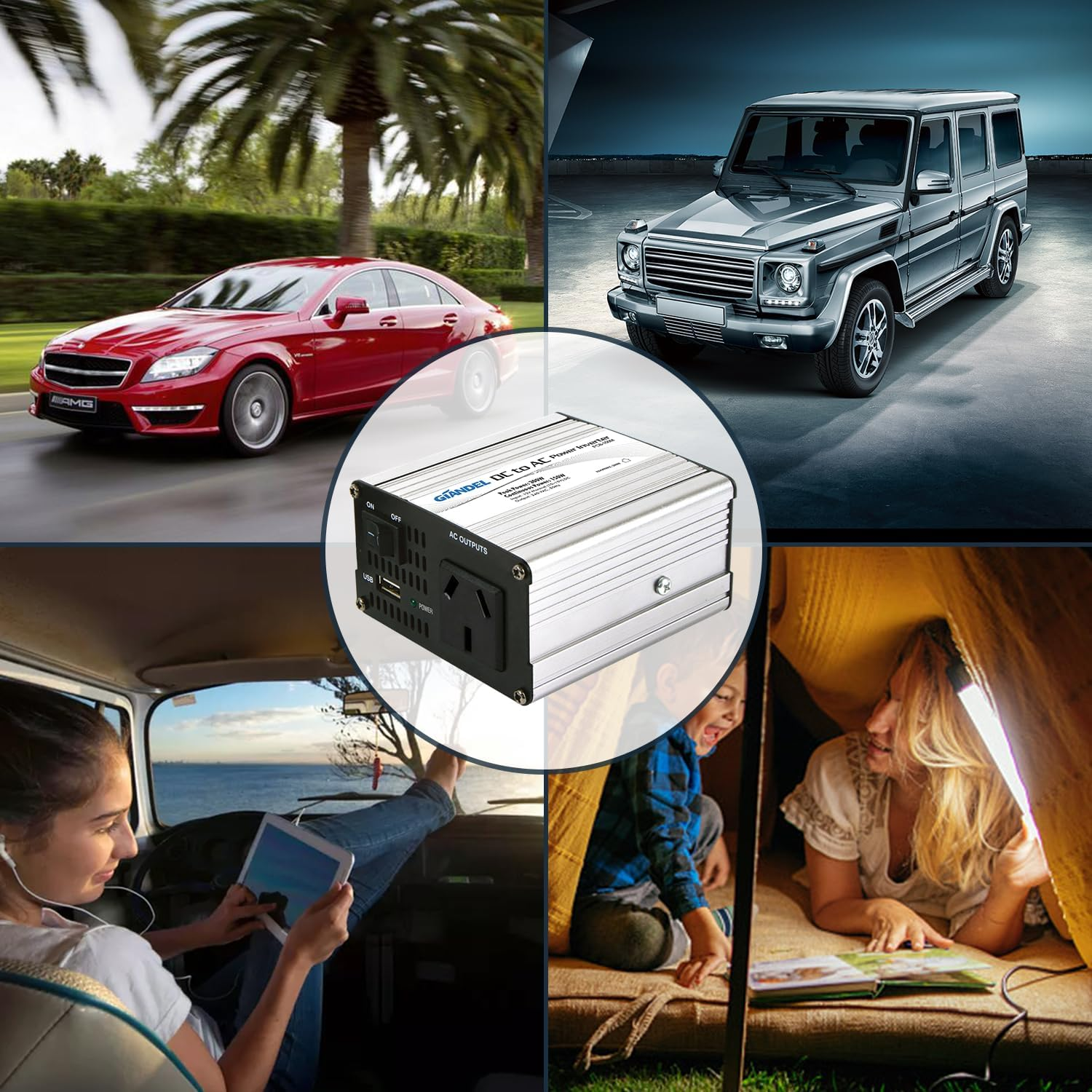 150W Power Inverter Modified Sine Wave DC 12V-AC 240V Converter Adapter with 1A USB Port Giandel image number 6