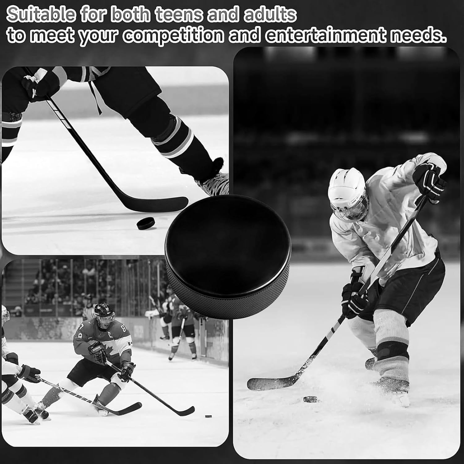 8Pcs Soft Foam Ice Hockey Pucks for Practice & Training - Lightweight, Reusable, Indoor/Outdoor Hockey Pucks, 3" Diameter, 1" Thickness (Black) image number 6