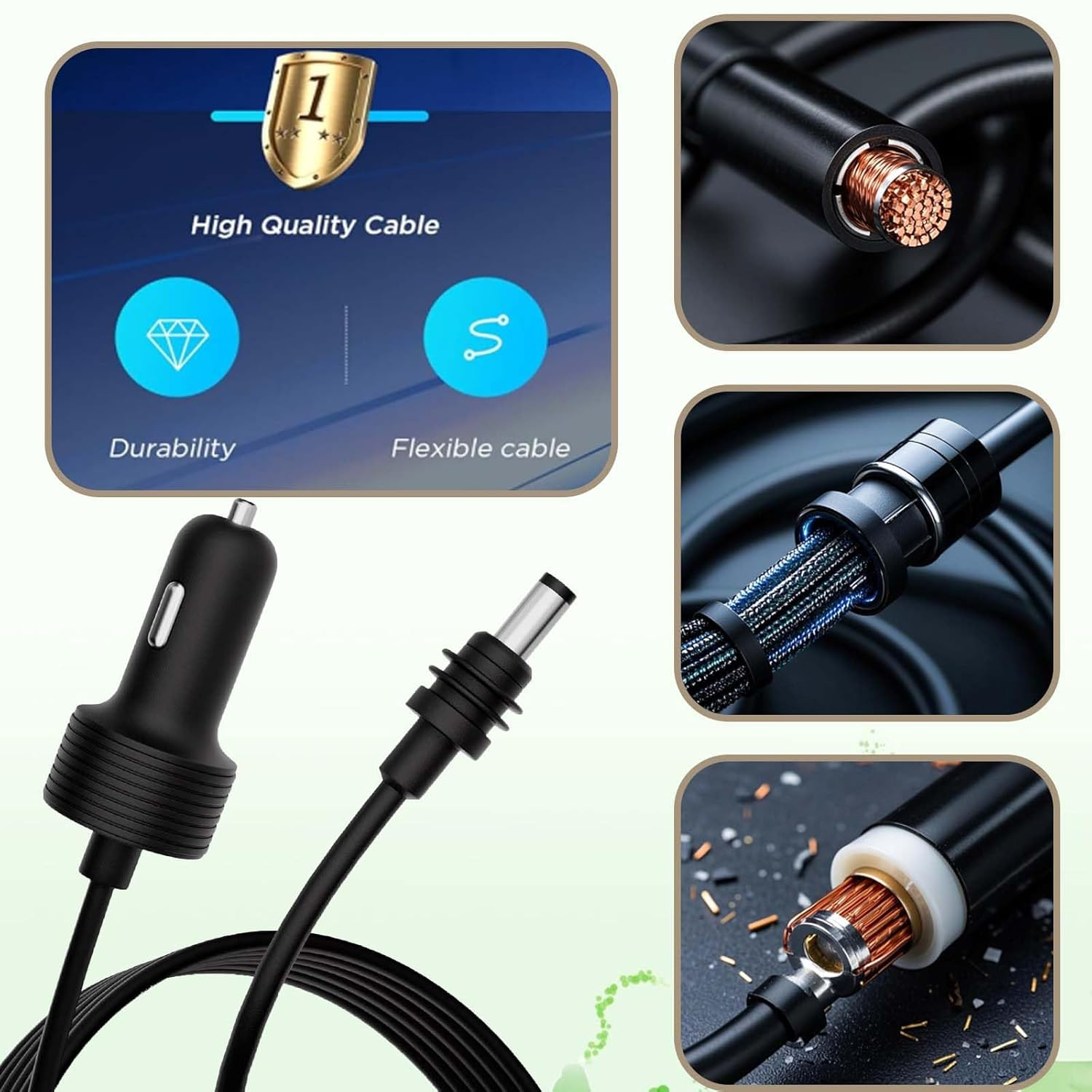 Loimon 12V Car Cord, for Starlink Mini, 3M/10FT in Length. Car Power Cord, for Use in Car, Rvs, Trucks and Ship image number 6