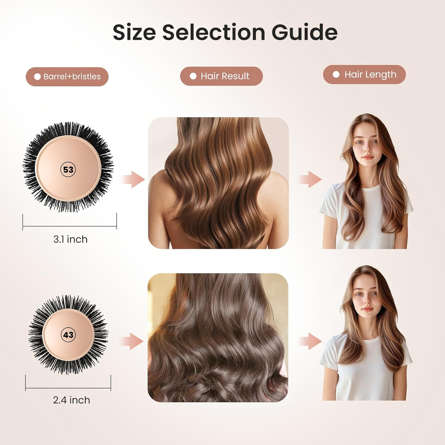 AIMIKE round Brush for Blow Out, Extra Long round Hair Brush W/Nano Thermal Ceramic & Ionic Tech, for Blow Drying & Styling, Curling and Shine - Barrel 1.7 Inch image number 6