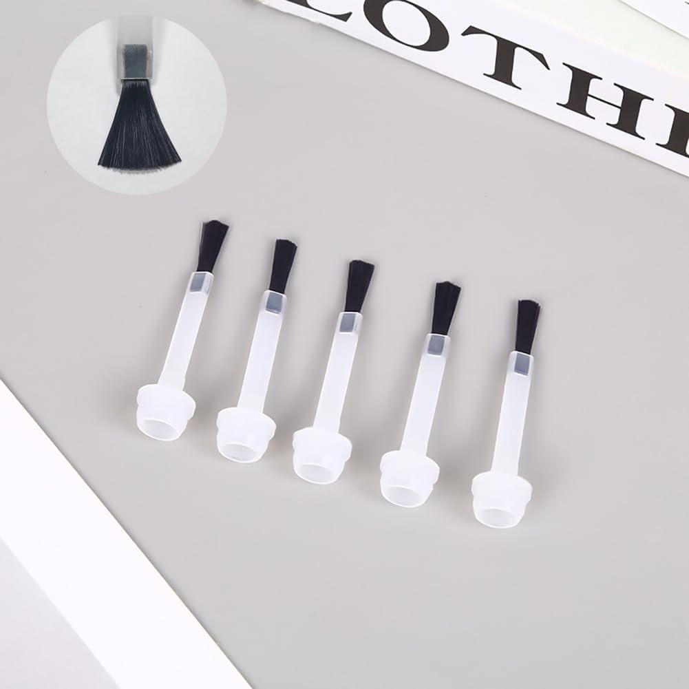 20Pcs Liquid Gel Nail Brushes Nail Dipping Powder Brushes Nail Polish Brush Replacement with Cap Disposable Nail Polish Brushes image number 2