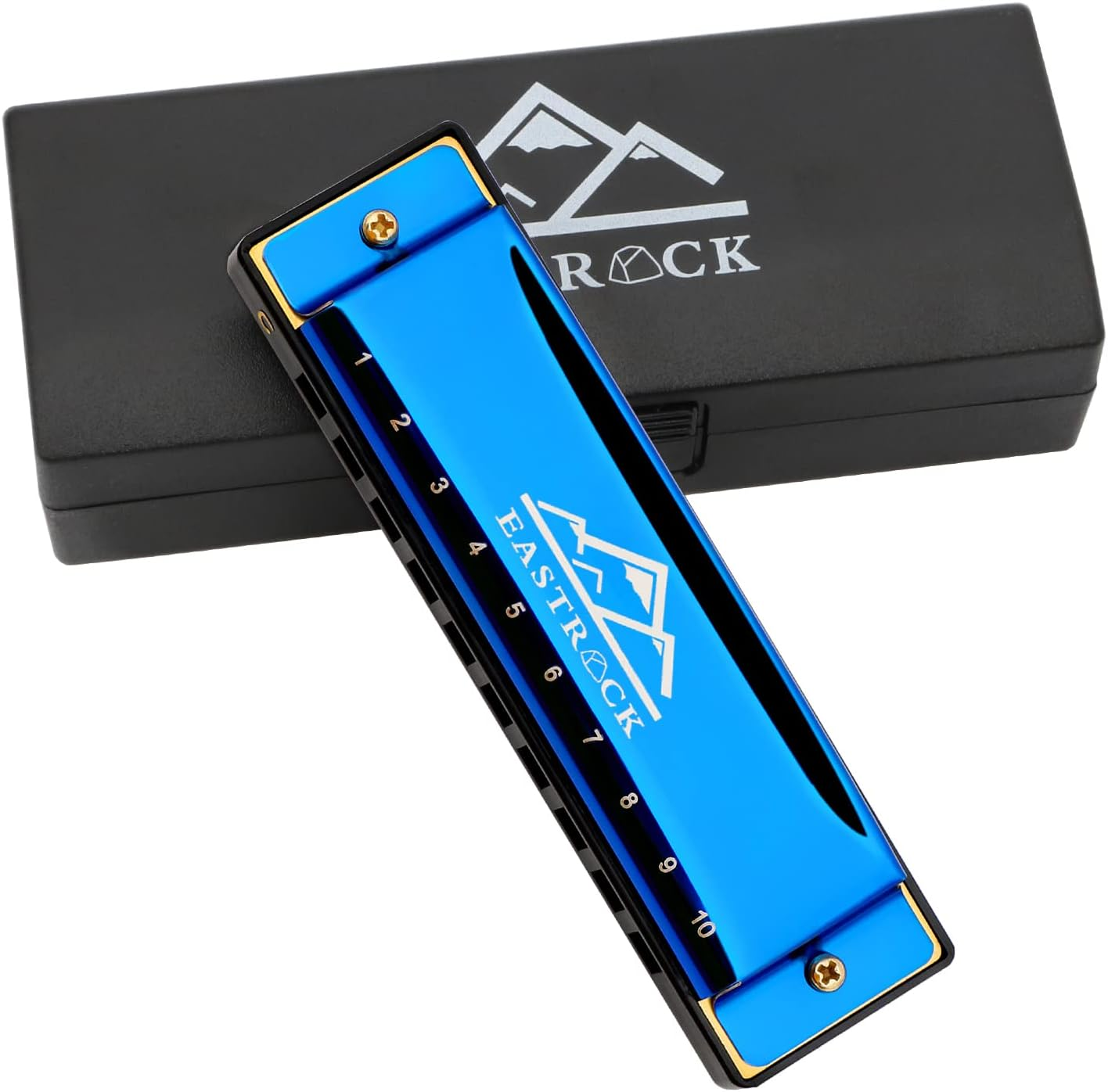 EASTROCK 10 Holes Blues Harmonica for Adults & Kids,Professional C-Key Blues Harp Mouth Organ with Case,Beginner, Students Gifts, Pink