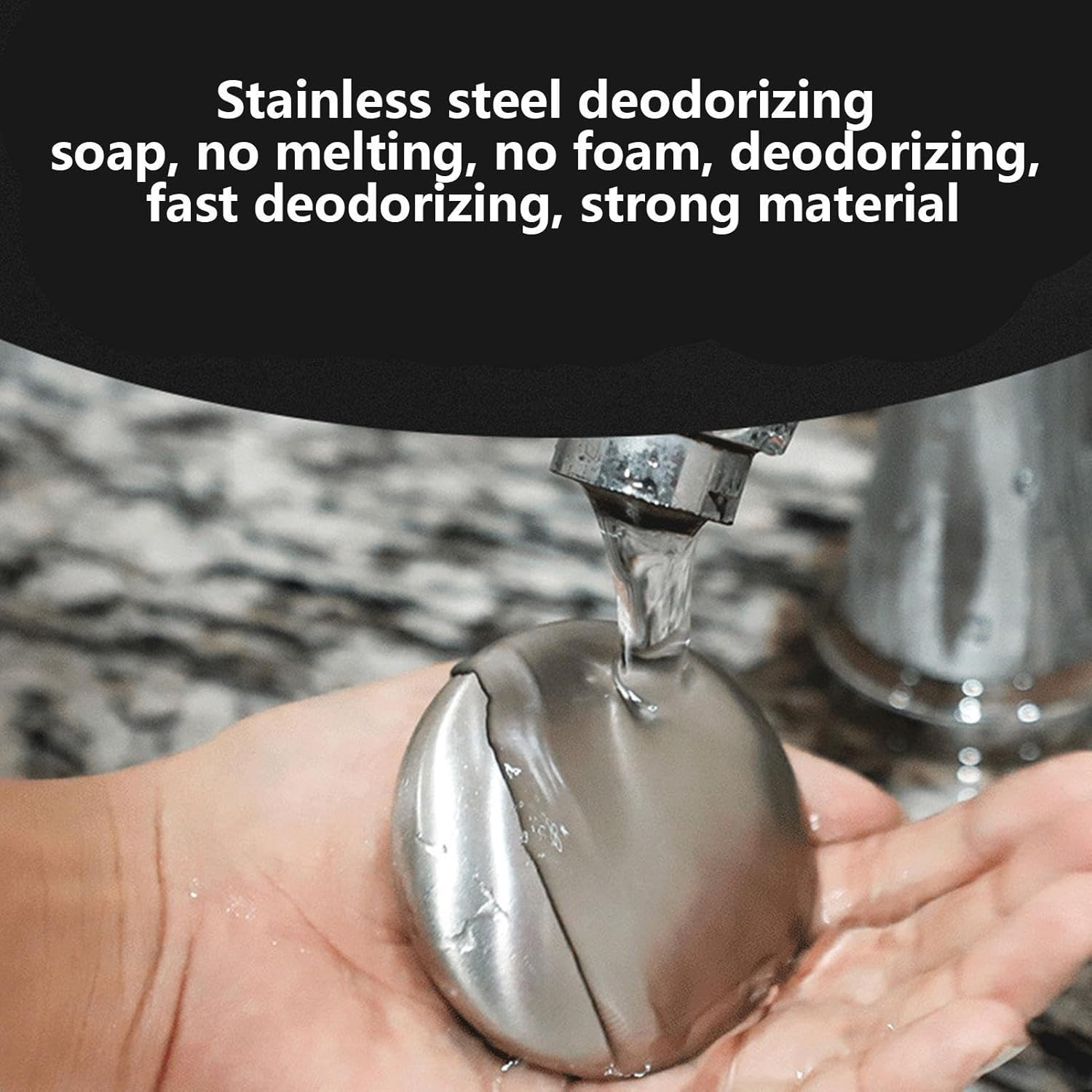 Stainless Steel Soap Bar | Odors Remover Hand Bar - Oval Deodorizing Metal Soap for Eliminating Smell from Hands, Kitchen and Dining Room Jmedic - English Large Soap + Base image number 7