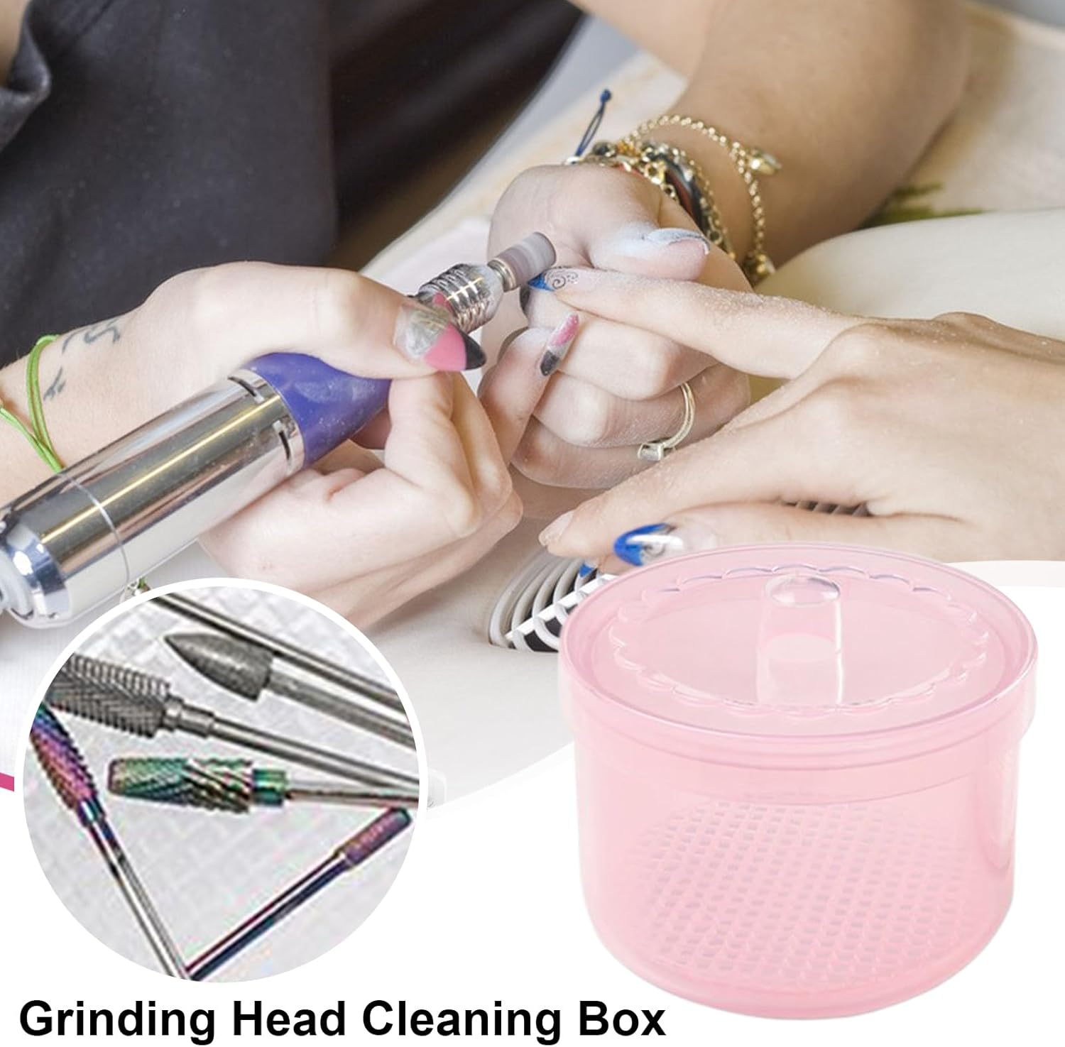 Nail Tool Organizer | Double Layer Clear Professional Detachable Case,Non-Slip Portable Station Storage Box Easy-Clean for Home Salon Cosmetology image number 2