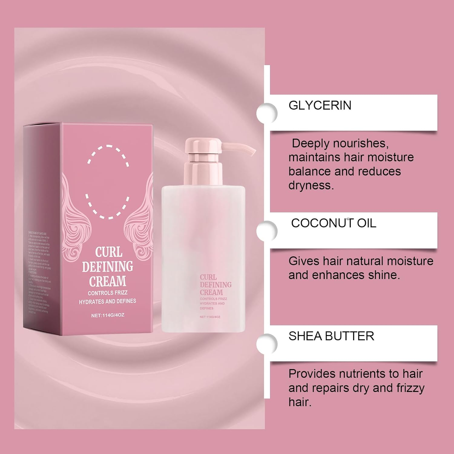 Hair Styling Mousse, Foam Mousse, anti Frizz Hair Product, for Curls and Waves, for Natural Curls and Permed Hair, for More Volume and Defined, Curly Hair image number 5