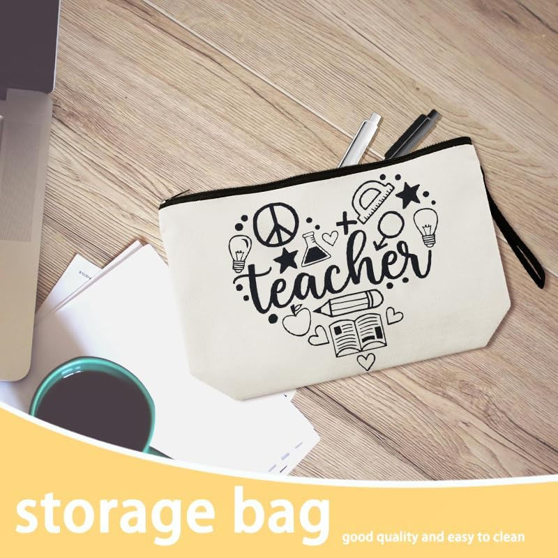Teacher Appreciation Gifts for Women Makeup Bags for Teachers Travel Cosmetic Bags for Women Thank You Gifts for Teachers Graduation Retirement Birthday Gift for Teacher Makeup Bag image number 1