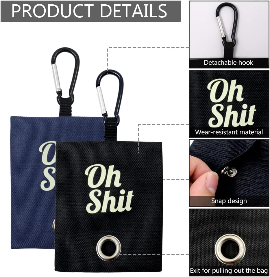 2 Colors Pet Waste Bag Dispenser, Portable Dog Poop Bag Holder for Leash, Dog Waste Bags Container with Metal Clip for Walking, Running or Outdoor Accessory (Black & Blue) image number 4