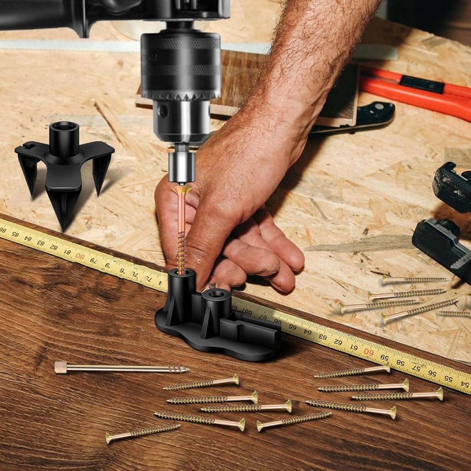 Squeaky Floor Repair Kit, Eliminates Floor Squeak Fit Most Carpet Hardwood Floors, Wood Floor Fixer with 5 Tools and 50 Screws, Woodworking Project Kits for Fix Floors