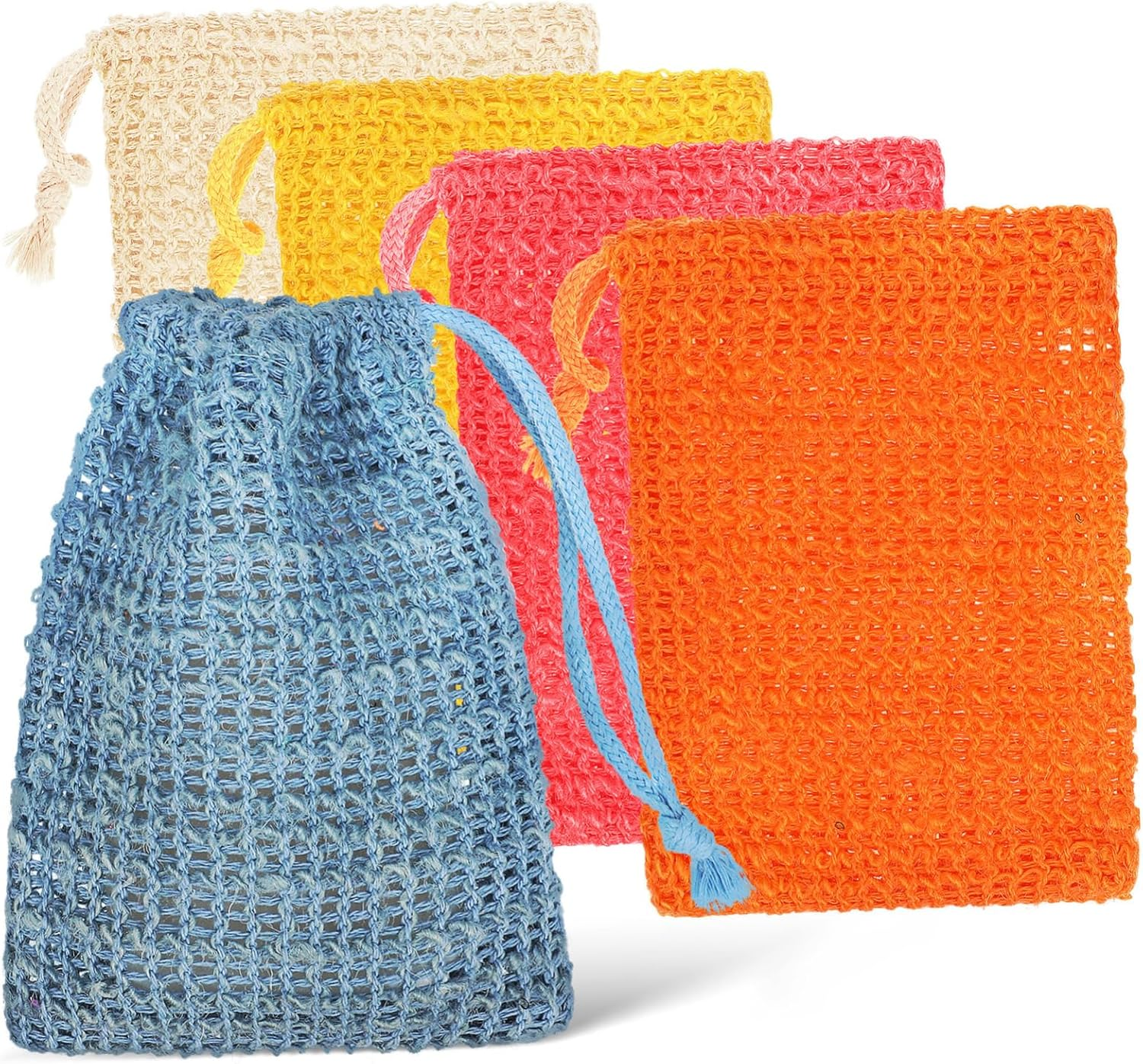 Anneome 10 Pack Soap Bags Cotton Linen Exfoliating Mesh Pouches for Shower Soap Bars Holder Easy Clean