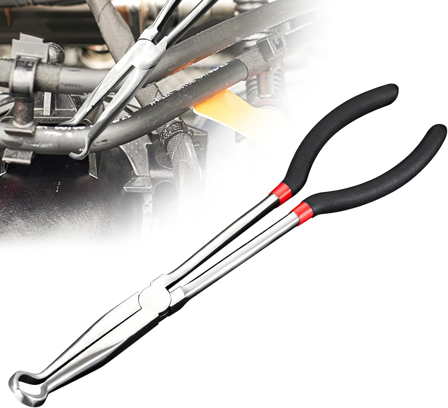 Electrical Disconnect Pliers, 11 Inch Automotive Long Spark Plug Removal Tool for Connectors, Fuel Line Disconnect Pliers image number 3