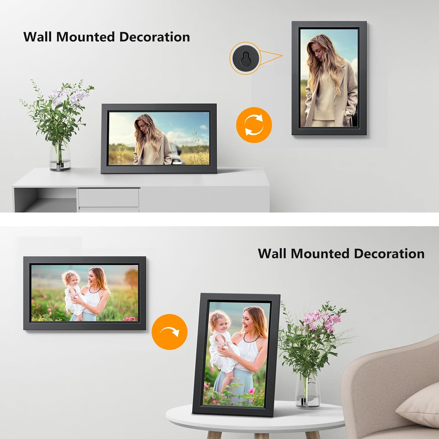 Digital Photo Frame Wifi, 15.6 Inch Smart Cloud Digital Picture Frame with IPS LCD Touch Screen Display, 32GB Storage, Share Photos or Videos from Anywhere Anytime image number 3