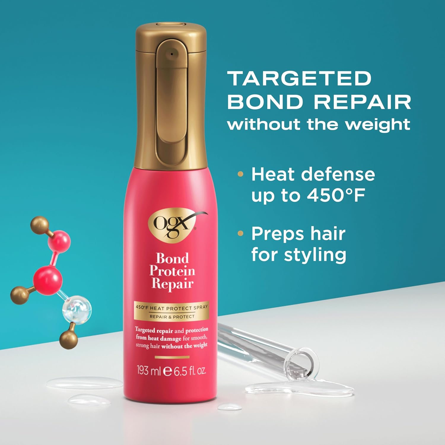 OGX Bond Protein Repair Heat Protect Spray 193 Ml image number 4