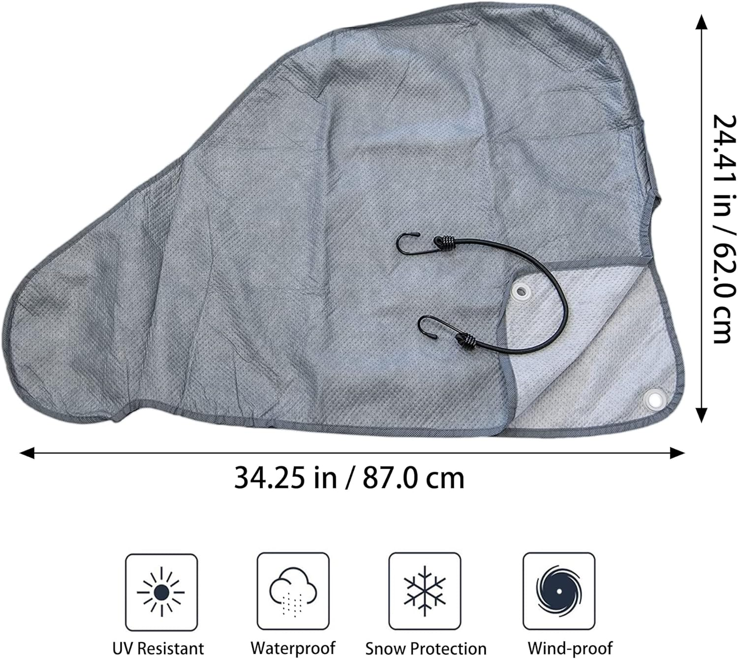 Caravan Hitch Cover Waterproof Breathable Tow Hitch Cover, Tongue Jack Protective Cover Trailer Hitch Lock Covers Fit for RV Caravan Trailer - Gray image number 6