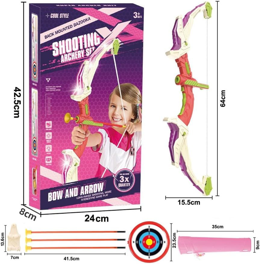 Kids Bow and Arrow Set, LED Light up Archery Toy Set, 10 Suction Cup Arrows, Target & Quiver, Indoor and Outdoor Kids Toys for Children Boys Girls, Christmas Birthday Gifts for Kids image number 3