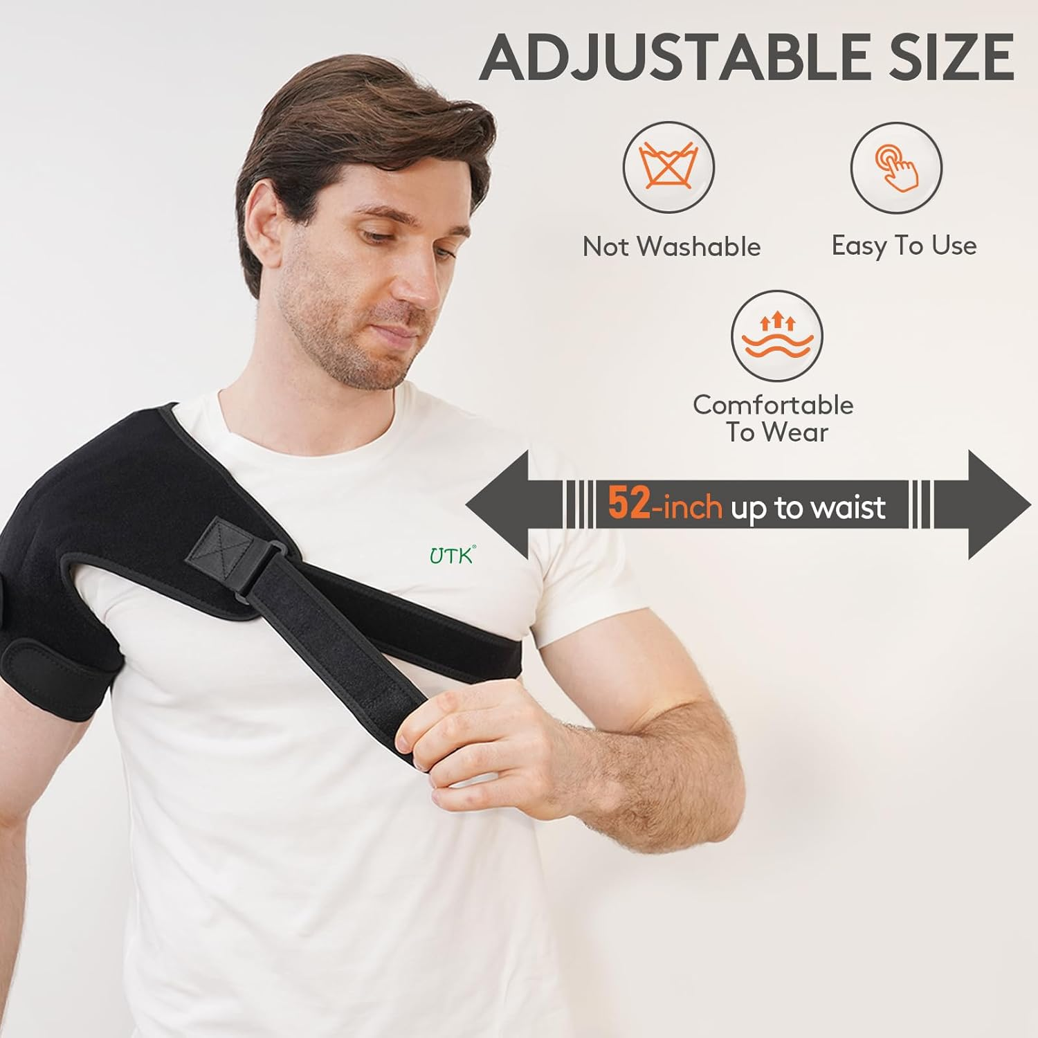 UTK Far Infrared Shoulder Heating Pads, Shoulder Wrap with Natural Jade, Auto Shut Off, Smart Controller, Larger Size Shoulder Straps Gifts for Men [ DC Converter & EMF Free] image number 2