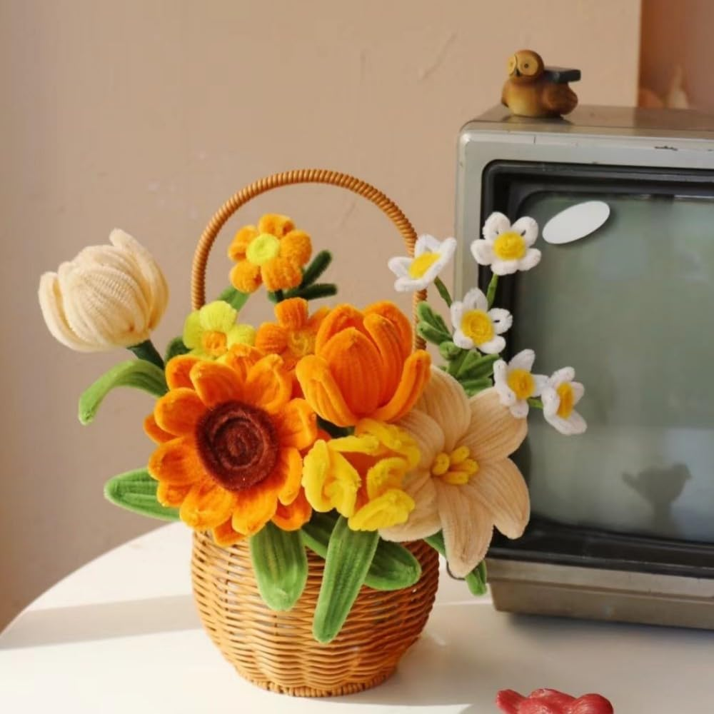 300 Pieces Pipe Cleaners Chenille Stem, 3 Gradient Orange Yellow Pipe Cleaners Set for Fall Thanksgiving Pipe Cleaners DIY Arts Crafts Decorations, Chenille Stems Pipe Cleaners (Yellow) image number 6