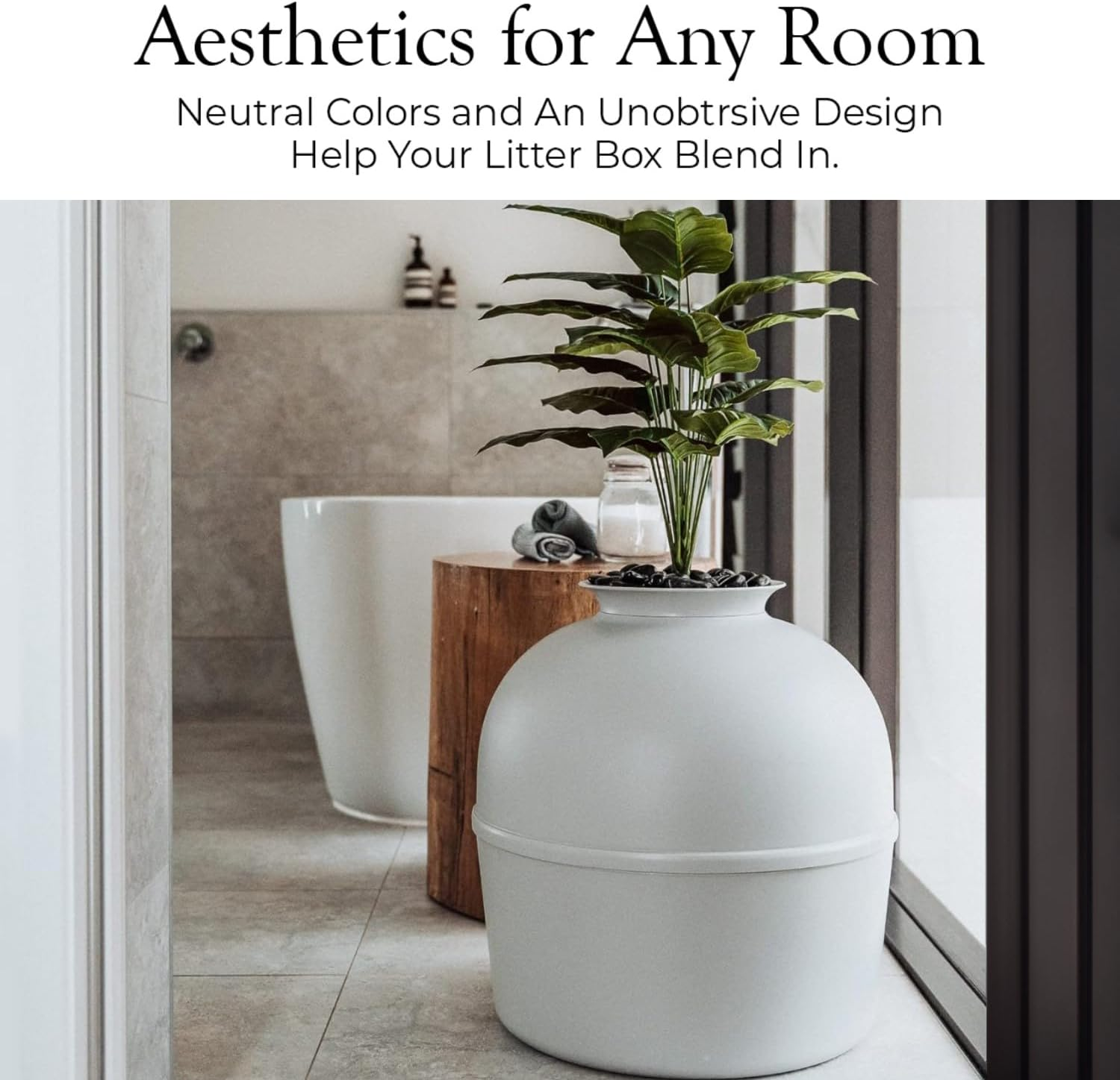 Secret Litter Box - Hidden Litter Box Enclosure with Odor Control - Perfect for Large Cats (Soft Grey)