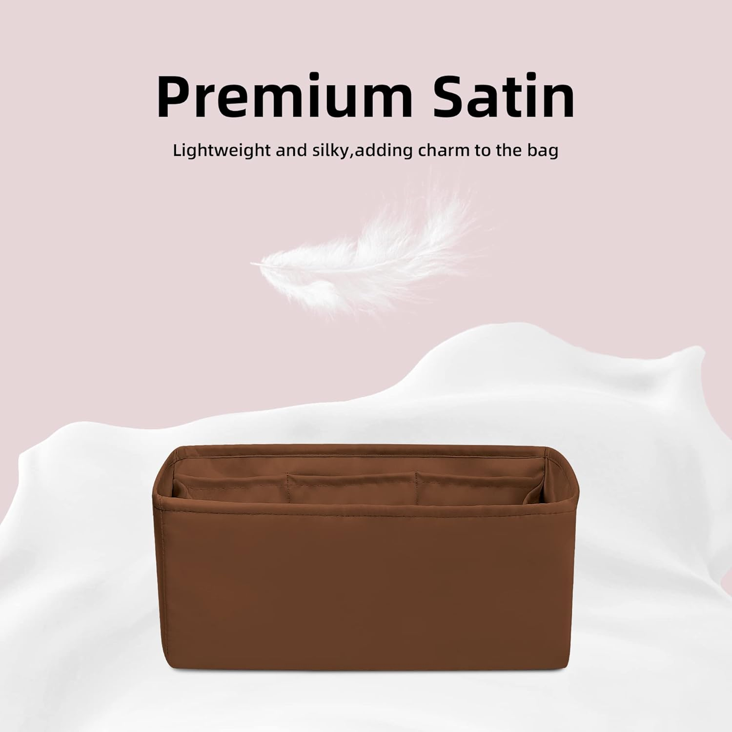 DGAZ Silk Purse Organizer Insert for Hermes Herbag 31/39/50 Bags, Luxury Handbag & Tote Organiser, Simplicity Bag Insert（Gold,Herbag31） image number 2