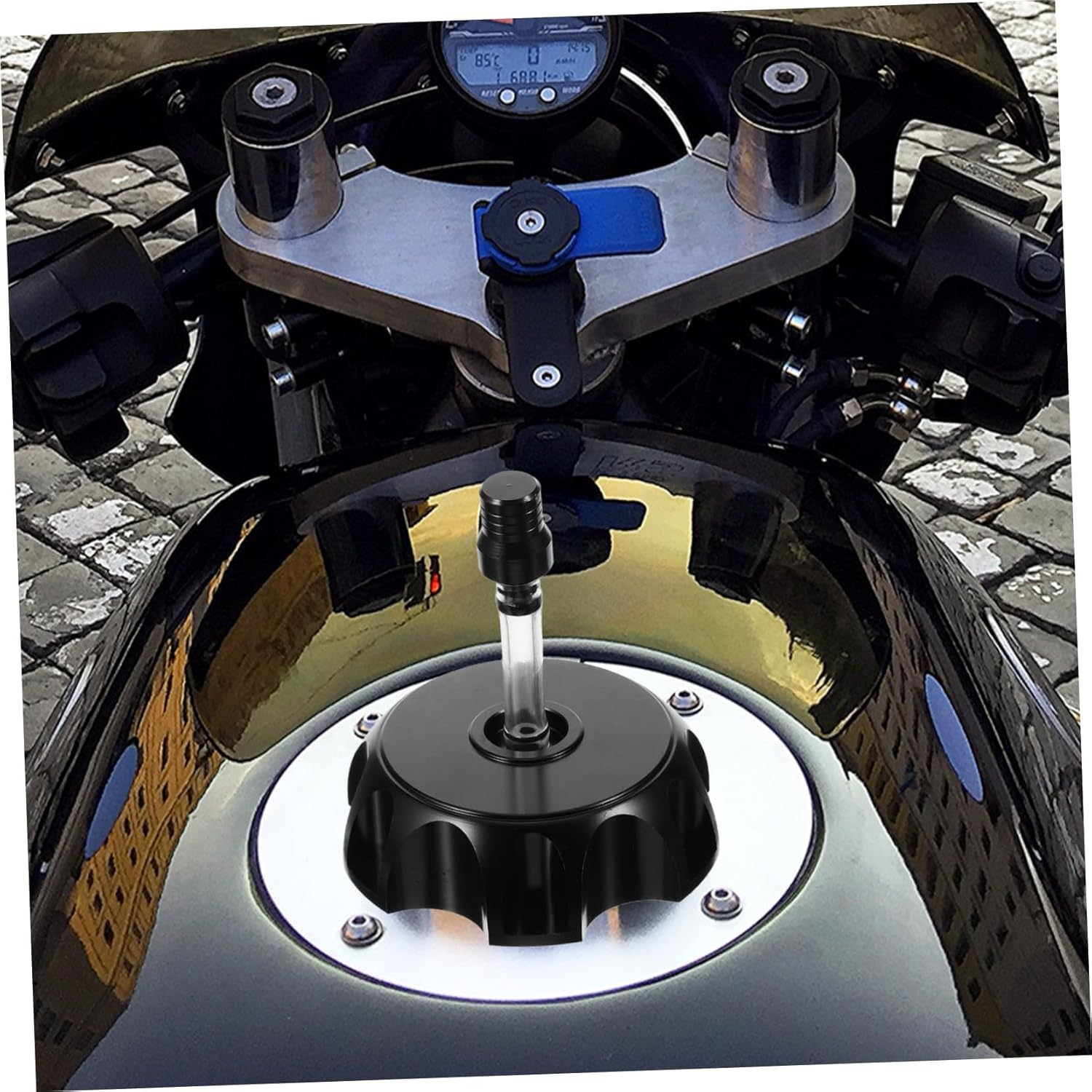 PLAFOPE Motorcycle Hexagonal Tank Cap Cover for Motorbikes Easy Installation Design for Custom Modifications and Upgrades image number 2