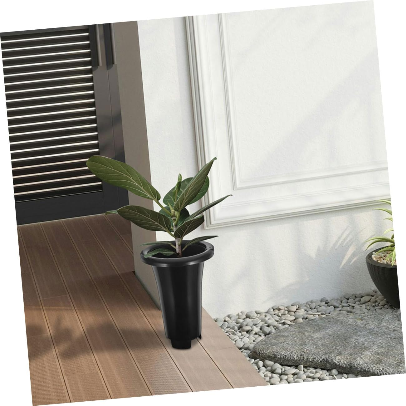 10Pcs Black Plastic Plant Cultivation Pots for Orchids, Extra Large round Nursery Pots with Enhanced Height and Thickness, Breathable Drainage Design for Indoor Gardening image number 6