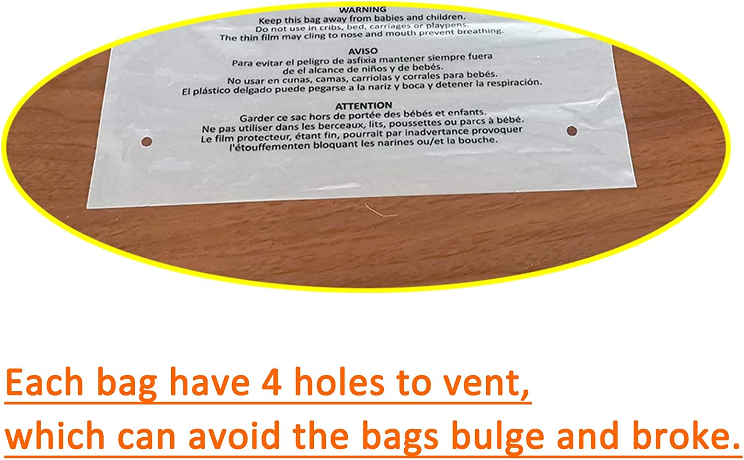 Belinlen 100 Count 18X24 Inch Self Seal Clear Poly Bags with Suffocation Warning for Packaging, Shipping & FBA with Permanent Adhesive (1.5Mil) image number 4