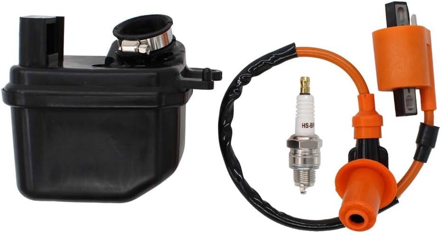 New Air Filter Cleaner Box Housing Assembly & Ignition Coil & Spark Plug for 1981-2010 Yamaha PW50 Y-Zinger Dirt Bike image number 1