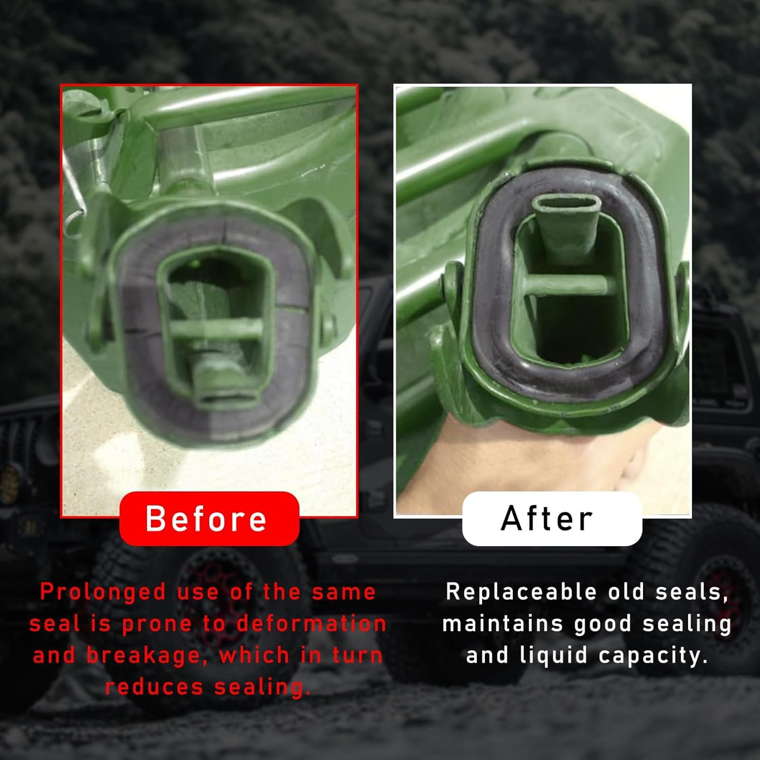 5 PCS Jerry Can Gaskets, Rubber Fuel Can Gaskets Replacement, Rubber Rings Heat Resistant and High Sealing, Automotive Oil Drum Seal Ring Gasket for 20L NATO Jerry Can Spout image number 4