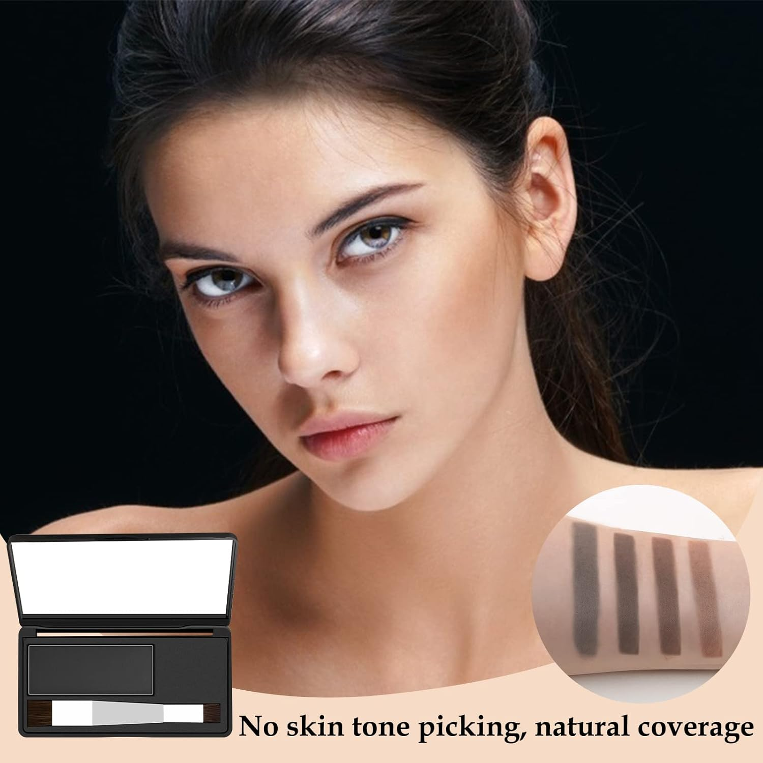 Boobeen Multi-Purpose Hairline Shadow Powder Set, Root Touch up Powder, Temporary Concealer Palette with Makeup Brush, Instantly Cover up Hair Color - Black image number 4