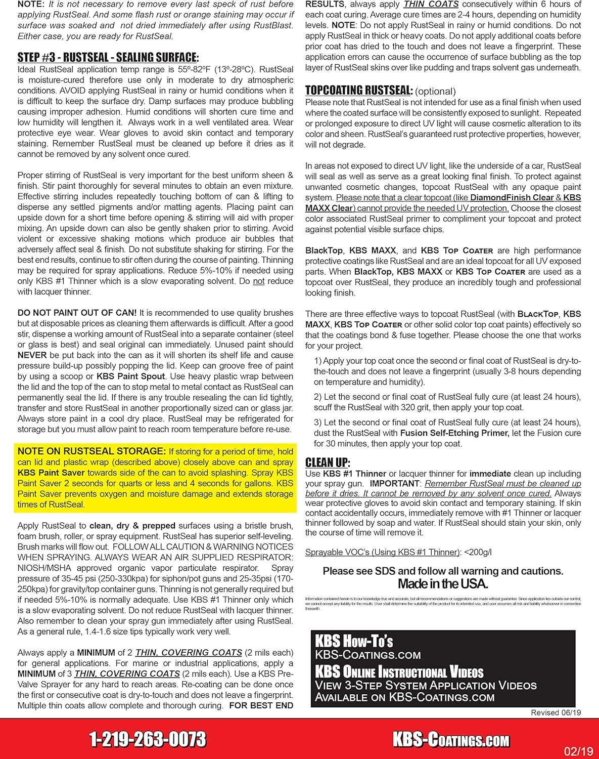 KBS Coatings 4301 Gloss Black Rustseal - 1 Pint image number 2