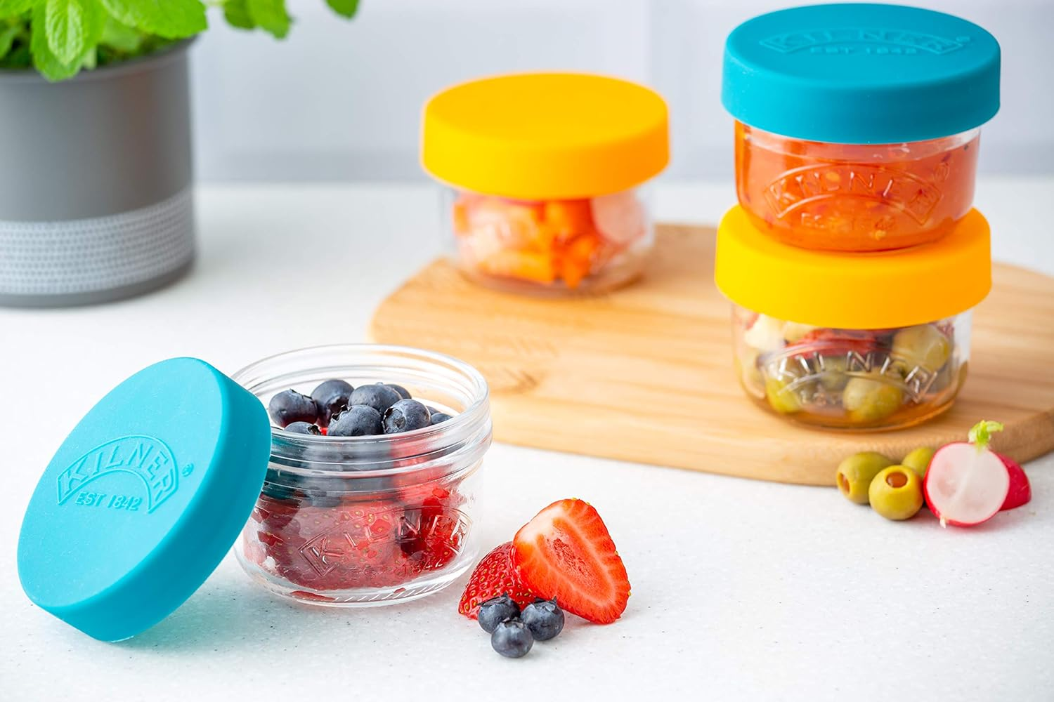 Kilner Snack and Store Pots Set of 2, 125 Ml Capacity, Clear image number 1