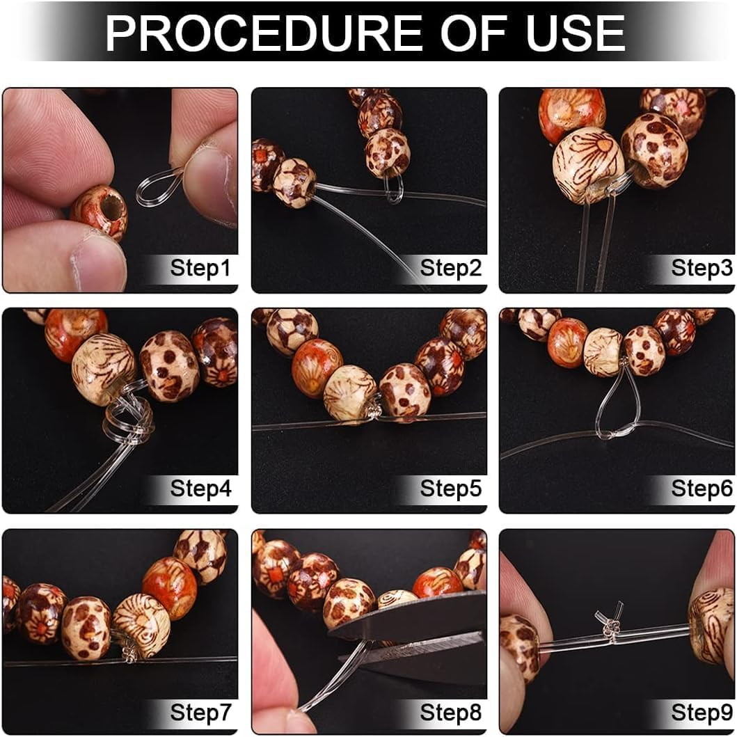 Jewelry Bracelet String Nylon Thread Beading Thread, 2Pcs 80M Clay Beads String Invisible Wire, Strong Crystal Elastic Beading Line Cord Thread String,Beading Threads Crystal Stretchy Bracelet String image number 2