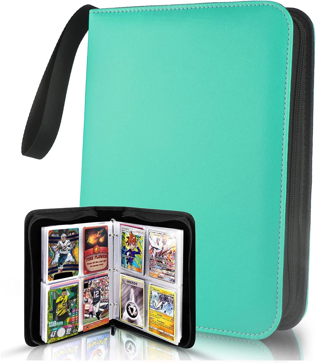 YOZOTI Card Binder for PKMN Trading Cards, 9-Pocket Pages Sleeves 900 Pockets Card Binders Holder Folder Album Book Protectors, Fit for TCG Yugioh MTG Baseball Football Cards