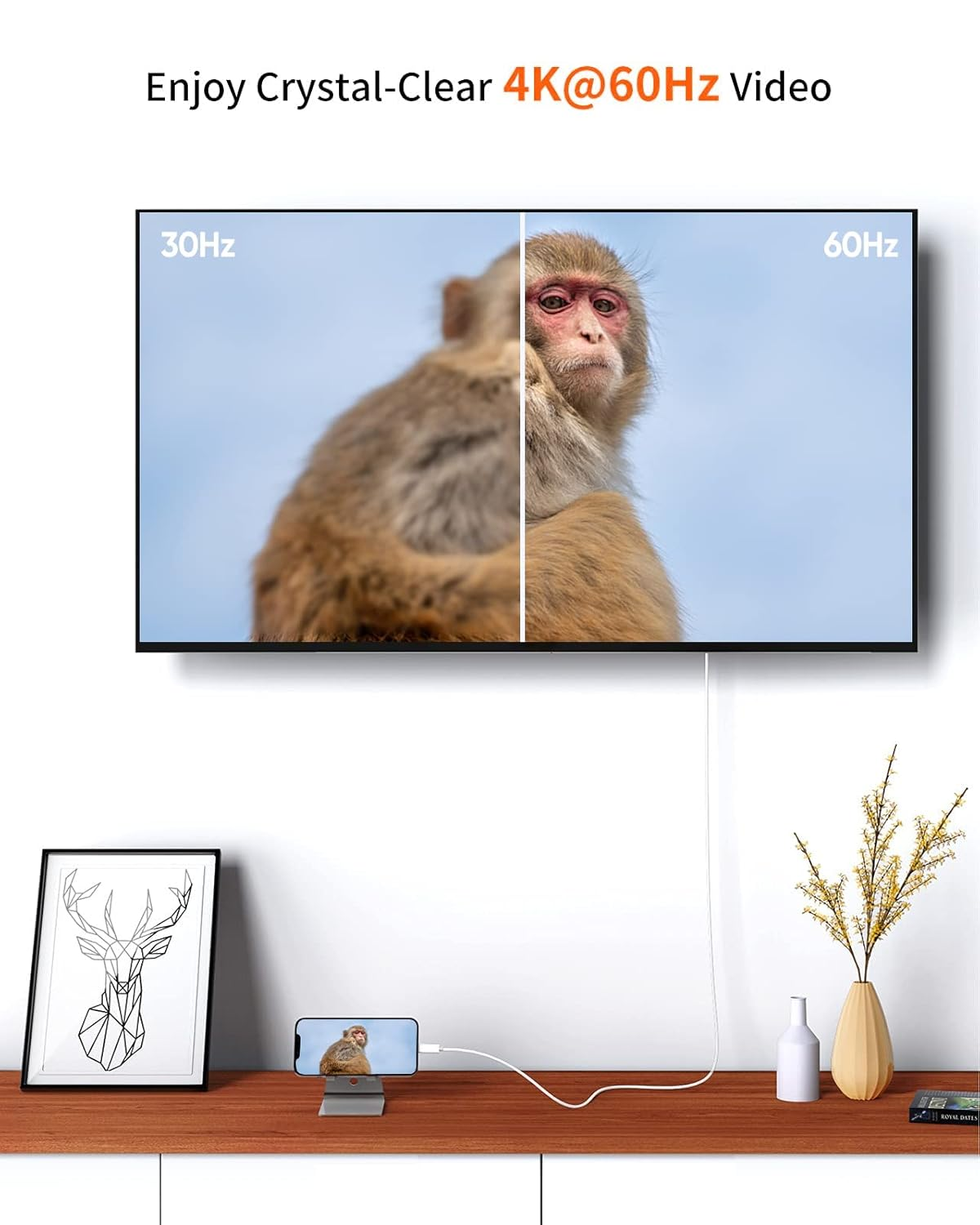 USB C to HDMI Cable for Home Office 4K@60Hz | 3Ft /0.9M, Cablecreation Type C to HDMI Thunderbolt 3 Compatible for Macbook Pro, Macbook Air/Ipad Pro2020 2019, Surface Go, Galaxy S20/10/9/8, LG V30 image number 6