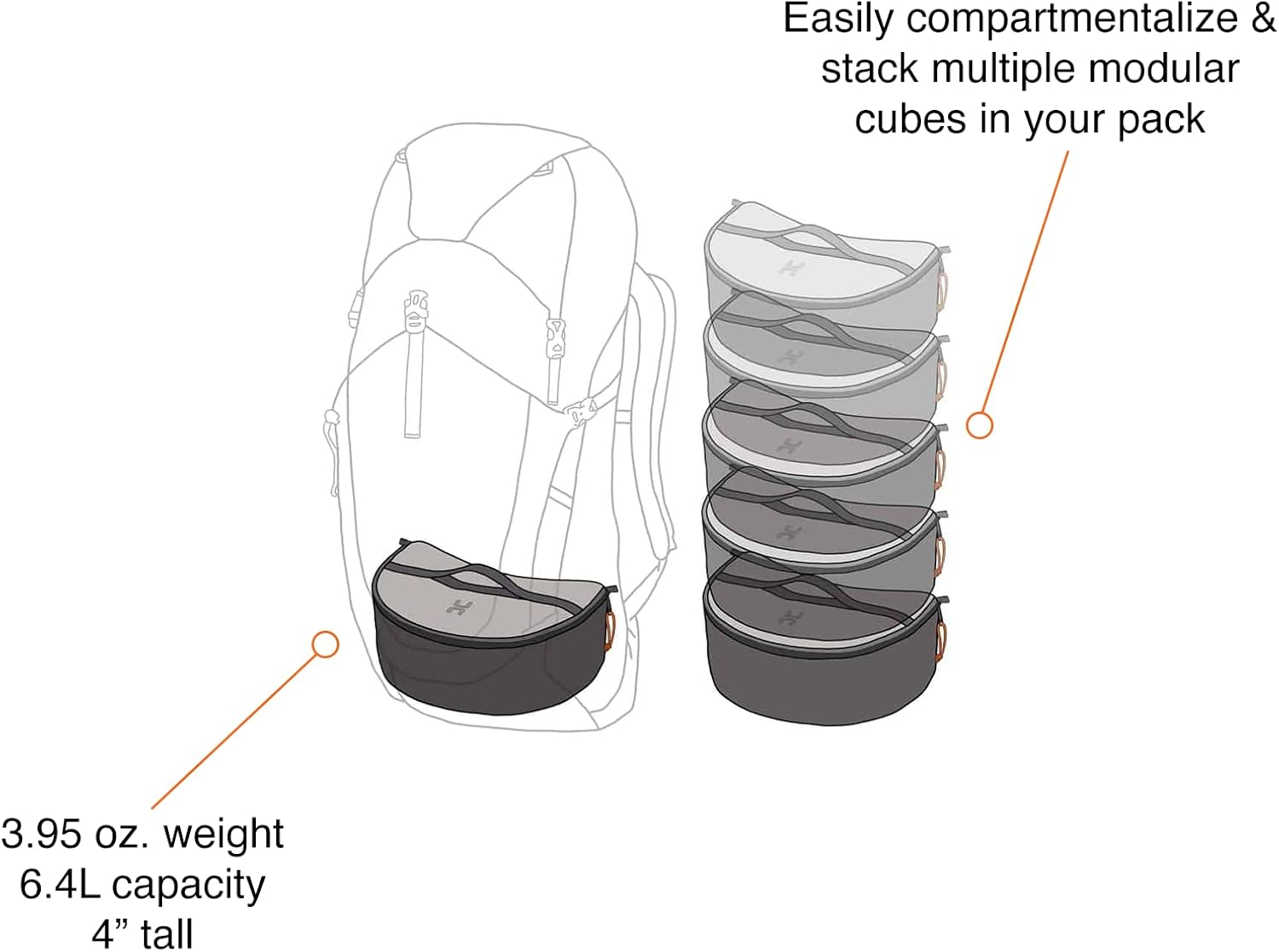Hillsound Packstack Pro Storage Cubes, Waterproof Packing Cubes for Backpacking & Camping Space-Saving Modular Backpack Organizers