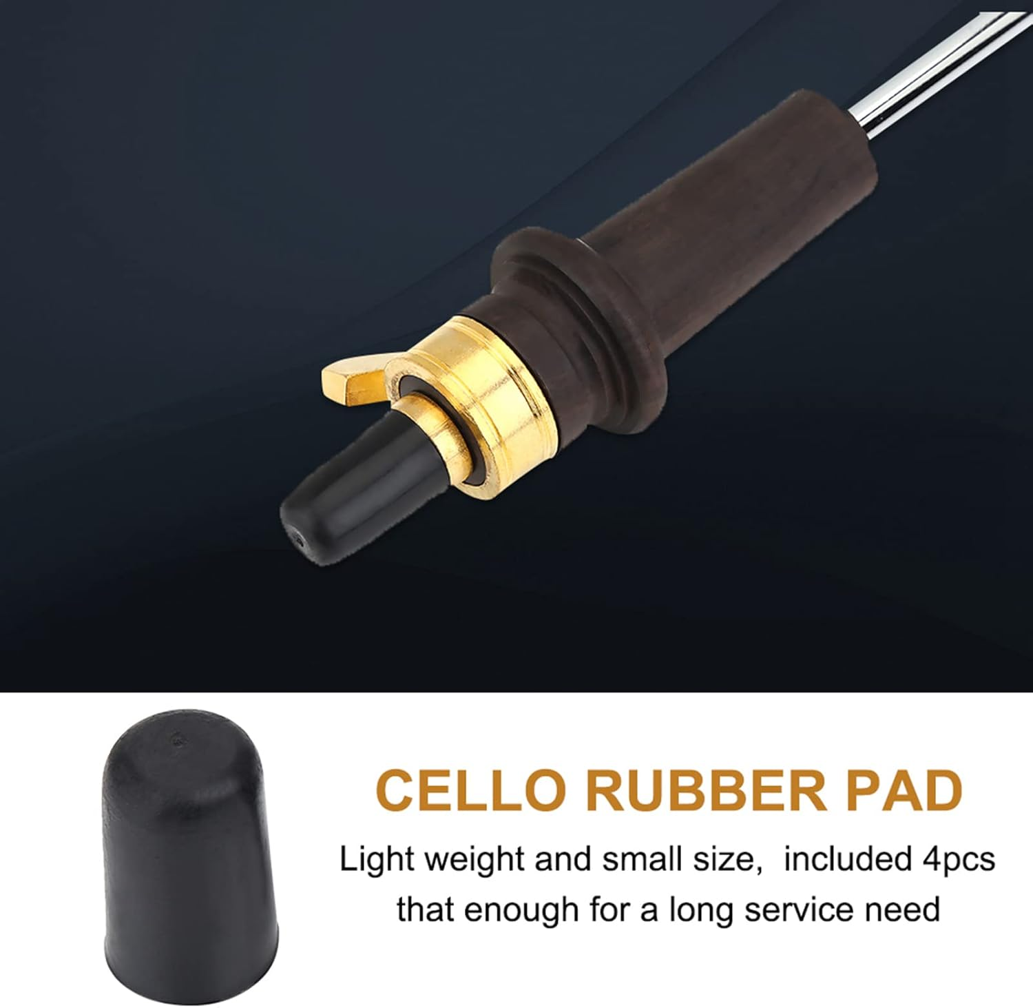 Rubber Tip, 4Pcs Black Endpin Rubber Tip for Cello Endpin, Non Slip Bass Endpin Protector Lightweight Small Rubber Tip Stopper, Rubber End Cap, Practical Instrument Protector image number 6