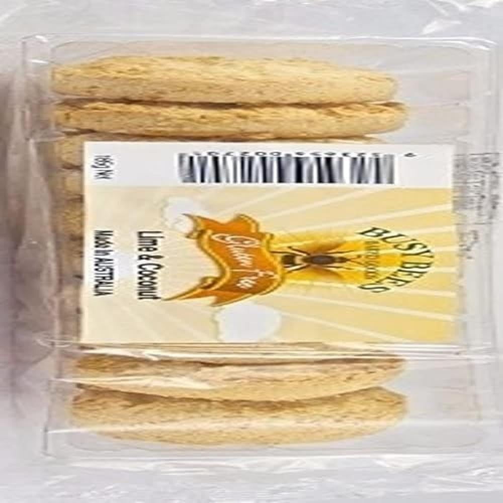 Busy Bees Gluten Free Lime and Coconut Biscuits 185 G