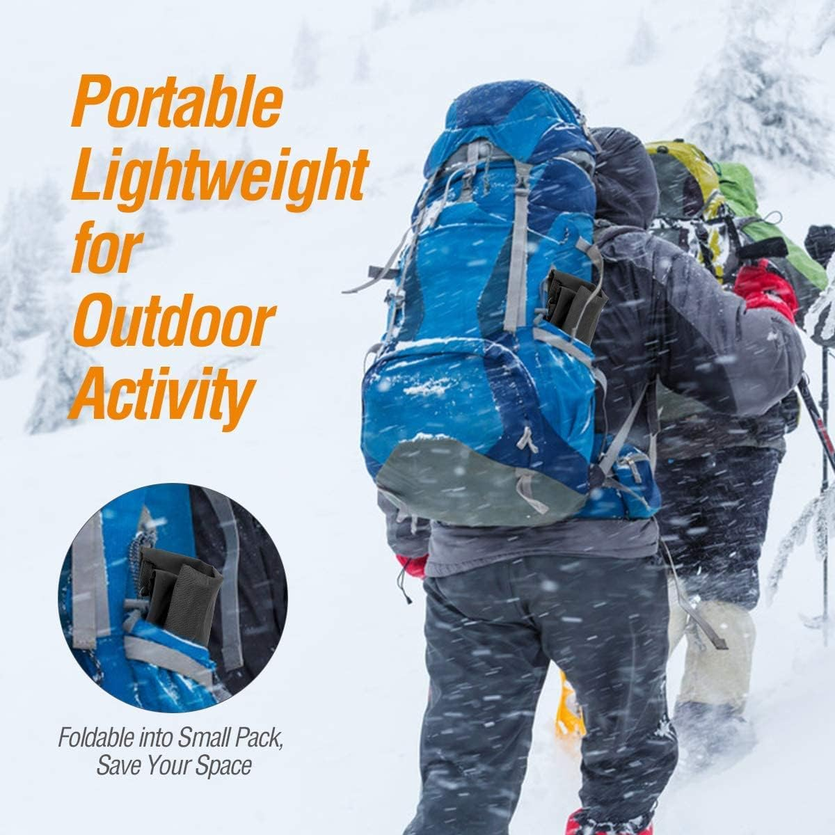 QTECLOR Leg Gaiters Waterproof Snow Boot Gaiters for Snowshoeing, Hiking, Hunting, Running, Motorcycle Anti-Tear Oxford Fabric, TPU Instep Belt Metal Shoelace Hook for Outdoor