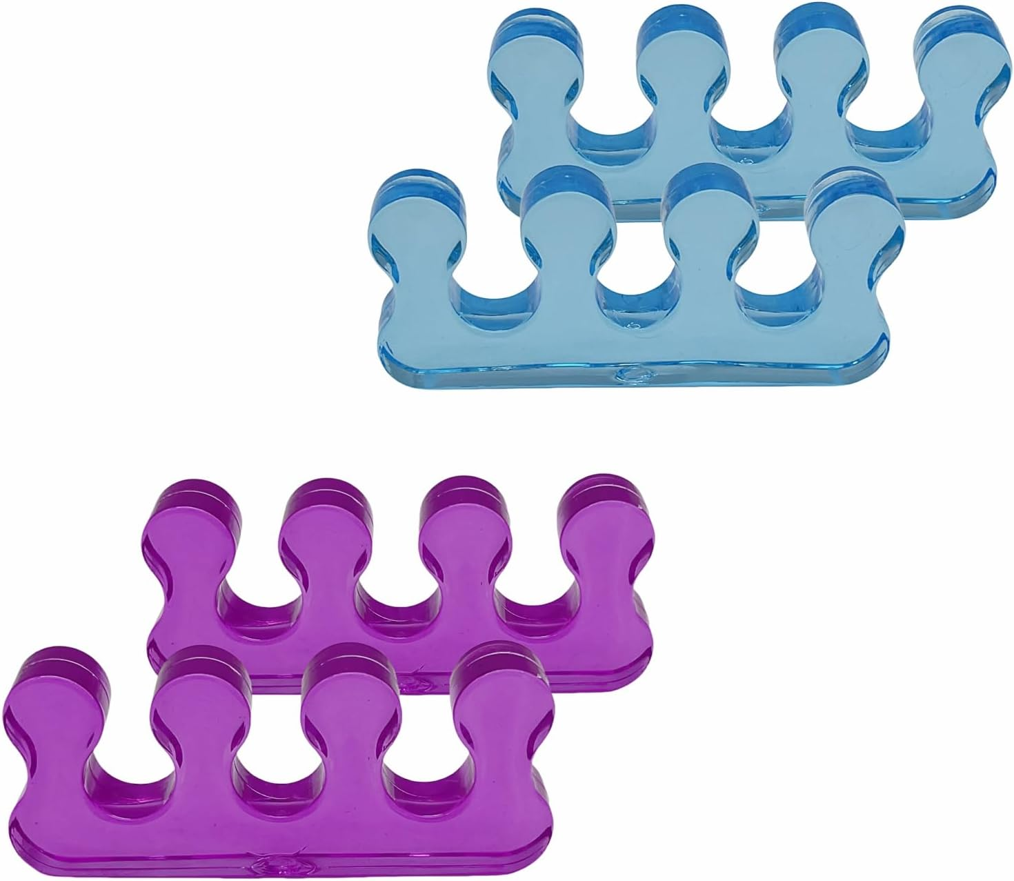 YUESUO Gel Toe Separator for Nail Painting, Pedicure, Foot Correction, Comfortable Thick Elastic Toenail Separator for Both Men and Women&mdash;2 Pairs of Spacers (Pink+Purple)