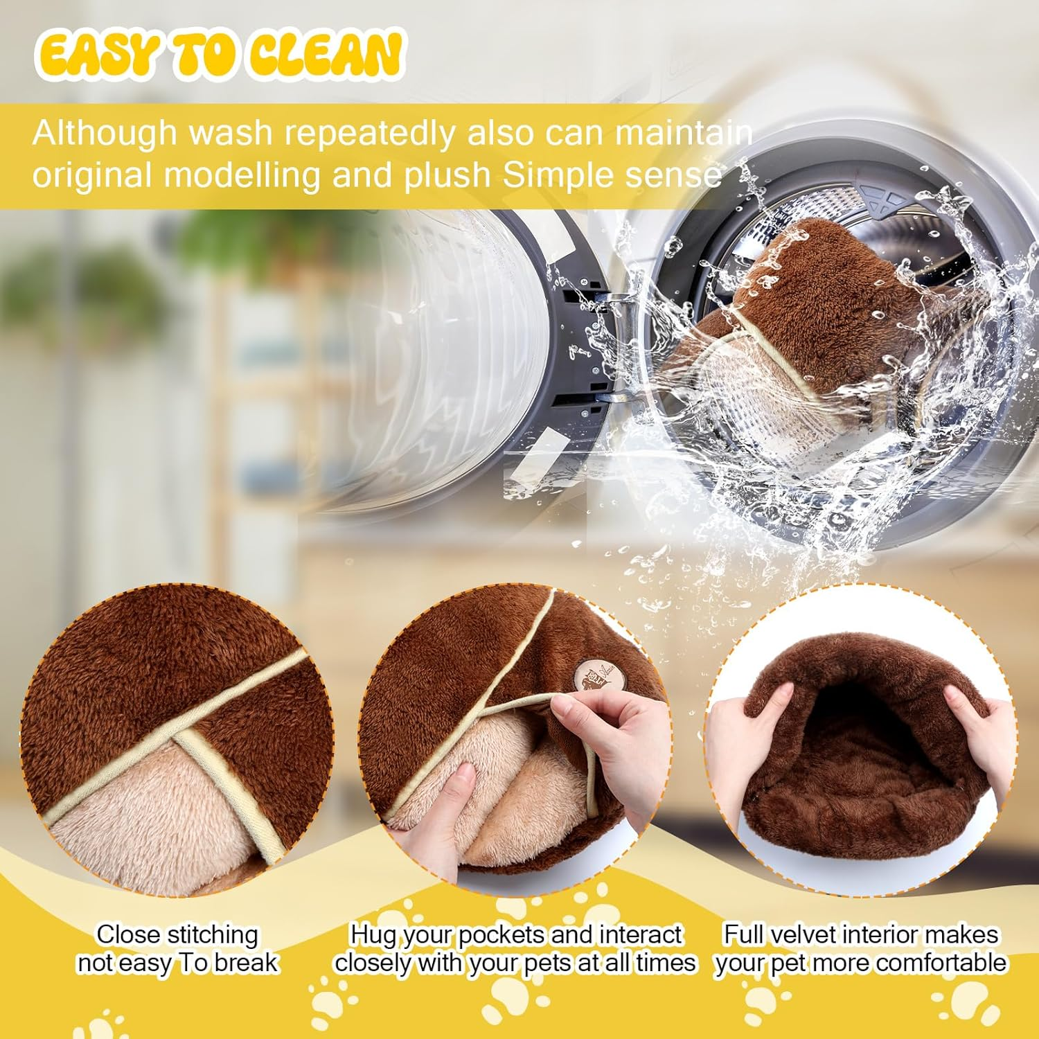 Wenqik 2 Pcs Guinea Pig Bed Cuddle Warm Hideout Small Animal Sack Cozy House Bedding Sleeping Cushion Portable Pet Carrier Cage Nest for Rabbit Hamster Rat image number 4