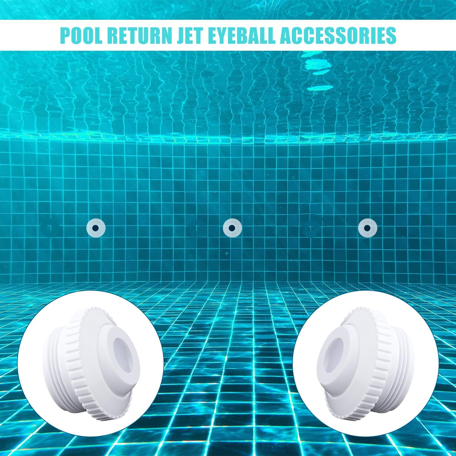 PEUTIER 2Pcs Pool Jet Nozzles, Swimming Pool Return Jet Directional Flow Eyeball Inlet Jet Flow Inlet Fitting for Swimming Pool Water Outlet Jet Nozzle Fitting Replacement image number 6
