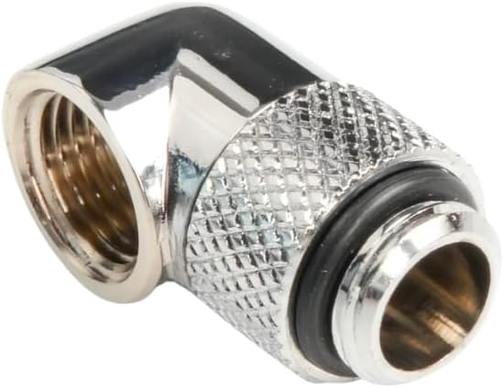 Dracaena 6 Pack G1/4" Thread Male to Female Extender Fitting, 90&deg; Rotary Fitting Adapter Connector for Computer Water Cooling System, Silver image number 4