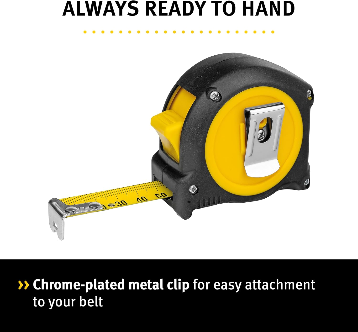 STABILA Pocket Tape Measure BM 100 3M 1000 Metric Scale - Shatterproof ABS Housing, Movable Initial Hook, Belt Clip, MID Accuracy image number 5